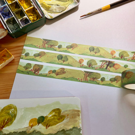 BlueBean Wilderness Breeze Washi Tape, Nature Painting Series