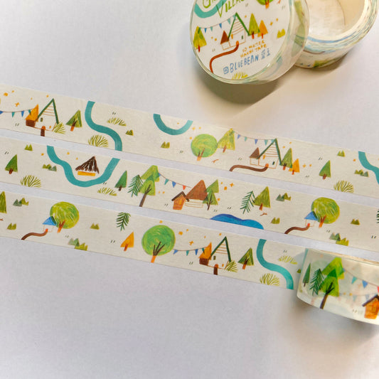 BlueBean Green Village Washi Tape, Nature Painting Series