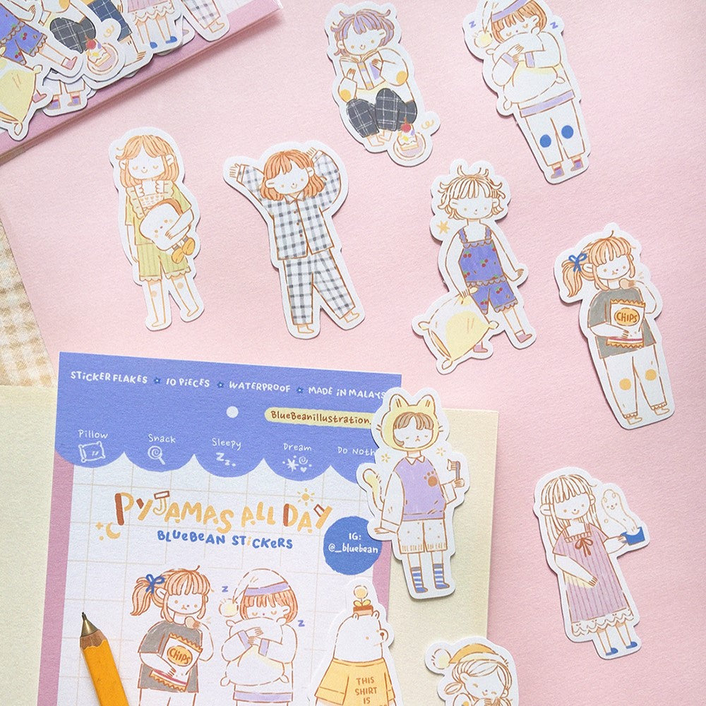 Pyjamas Sticker BlueBean Pyjamas All Day Sticker Pack – chub.my