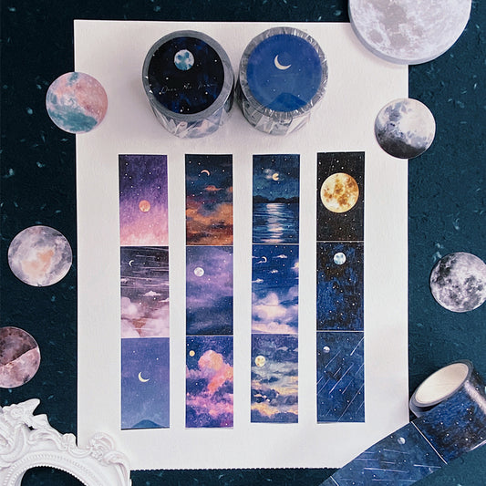 Over The Moon 3cm Long Watercolor Washi Tape