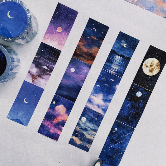 Over The Moon 3cm Long Watercolor Washi Tape