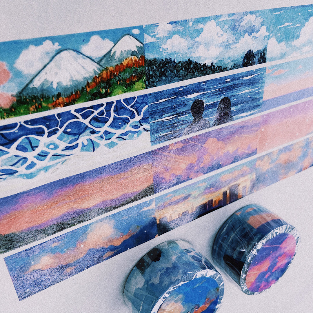Scenery 2.5cm Long Watercolor Washi Tape