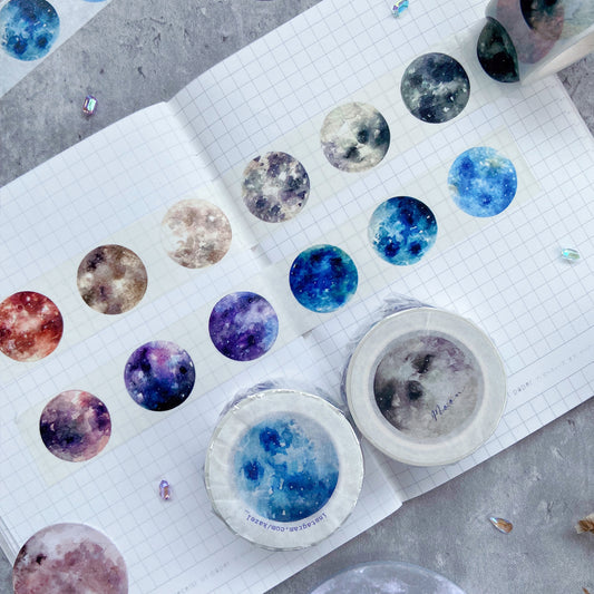 Moon 2.5 cm Watercolor Washi Tape