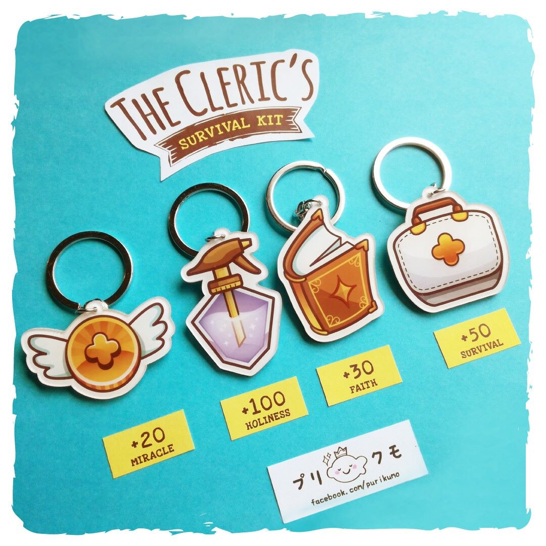 RPG Survival Kit Acrylic Keychain - The Cleric – chub.my