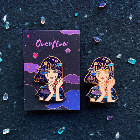 Overflow Hard Rose Gold Enamel Pin