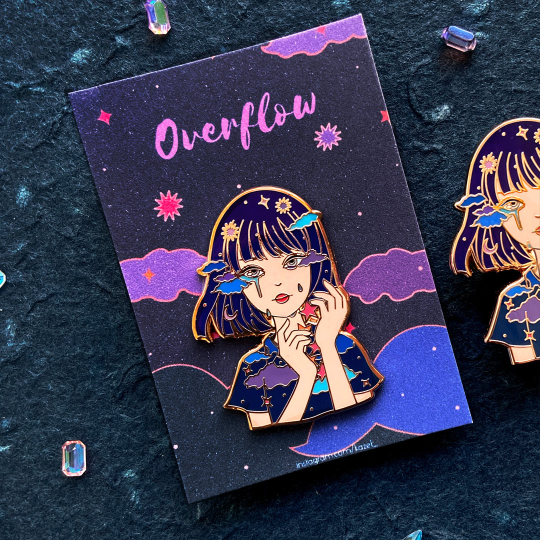 Overflow Hard Overflow Hard Rose Gold Enamel Pin – chub.my