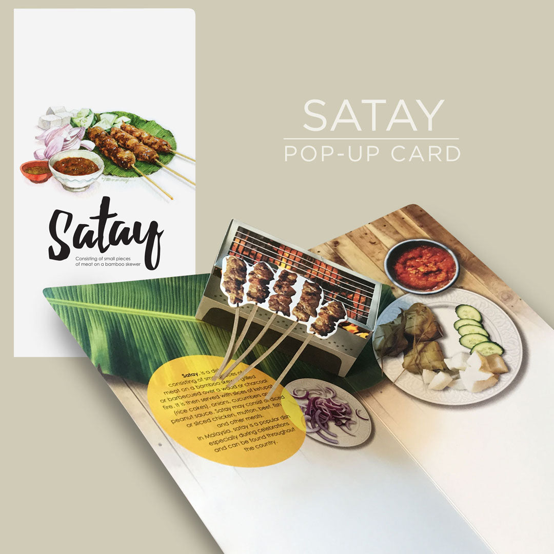 3D Pop-Up Card (Long) -  Satay