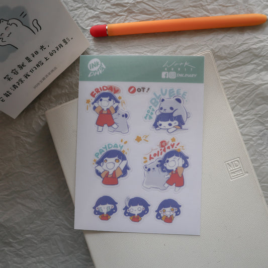 [INK.DIARY] STICKER SHEET-Work adult