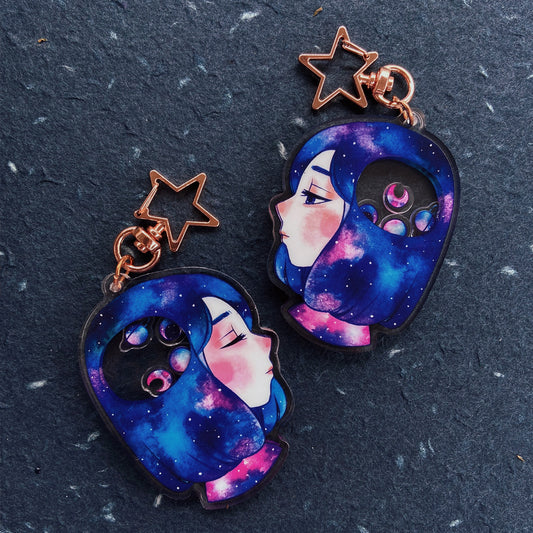 Universe In Your Head Double-sided Shaking Keychain