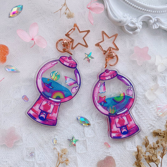 Bonbon Machine Double-sided Shaking Keychain