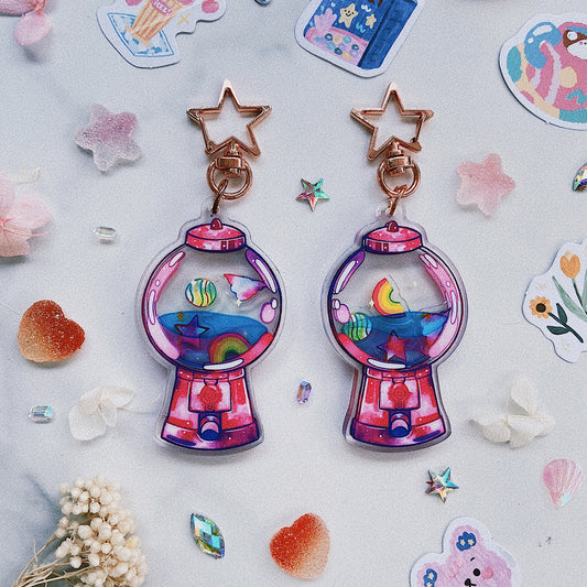 Bonbon Machine Double-sided Shaking Keychain
