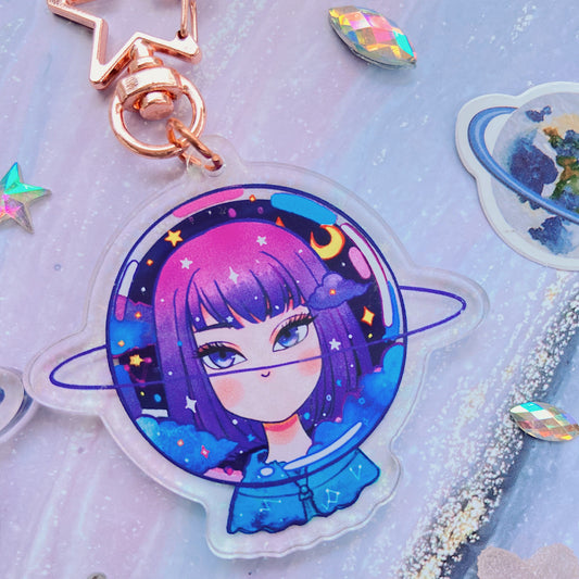 Dream Cosmonaut Glitter Double-sided Keychain
