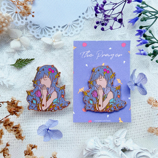The Prayer Hard Rose Gold Enamel Pin