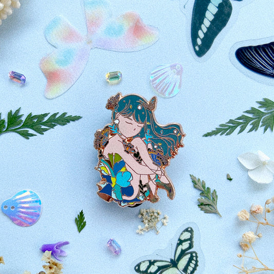 Butterfly Waltz on Bloom Hard Rose Gold Enamel Pin