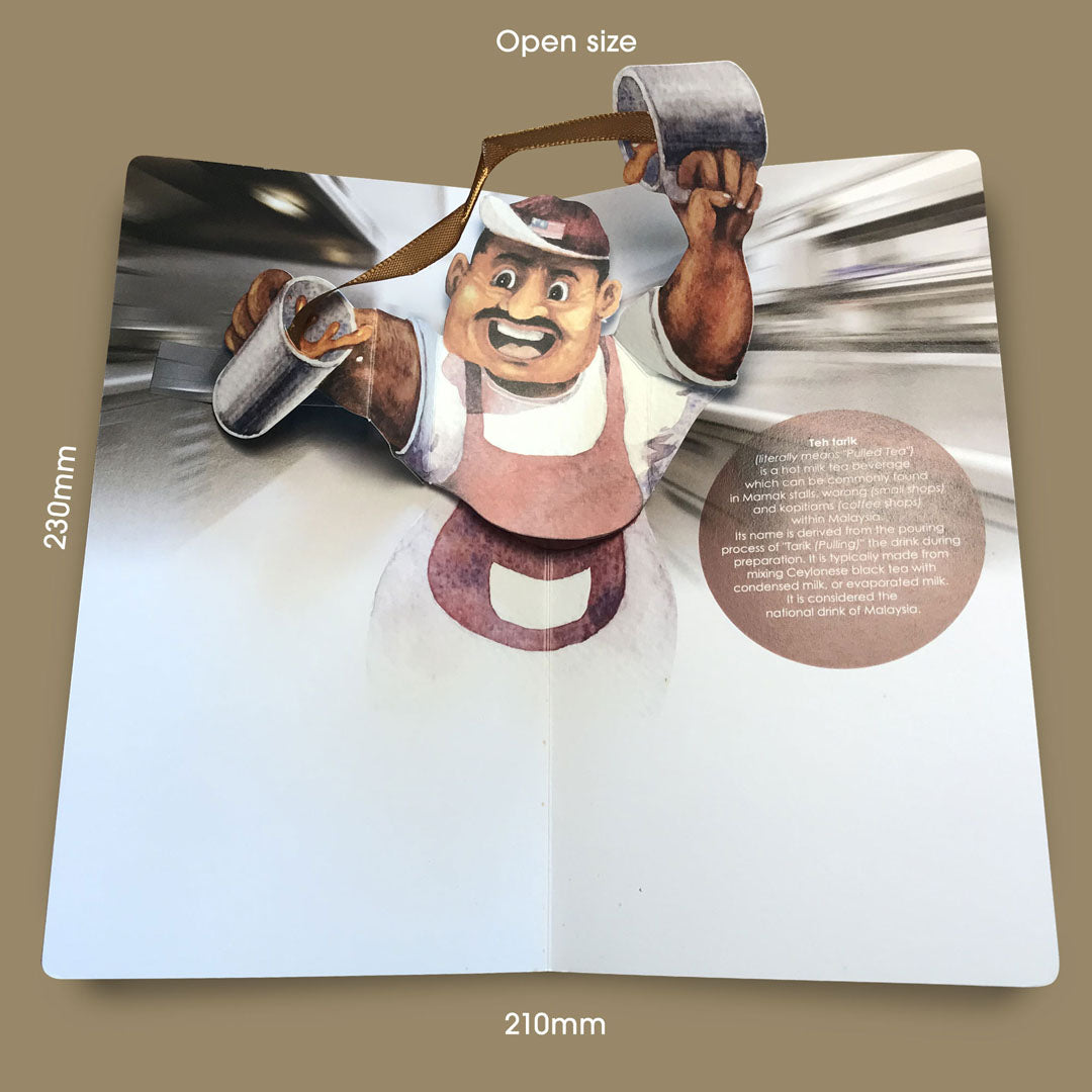3D Pop-Up Card (Long) -  Teh Tarik