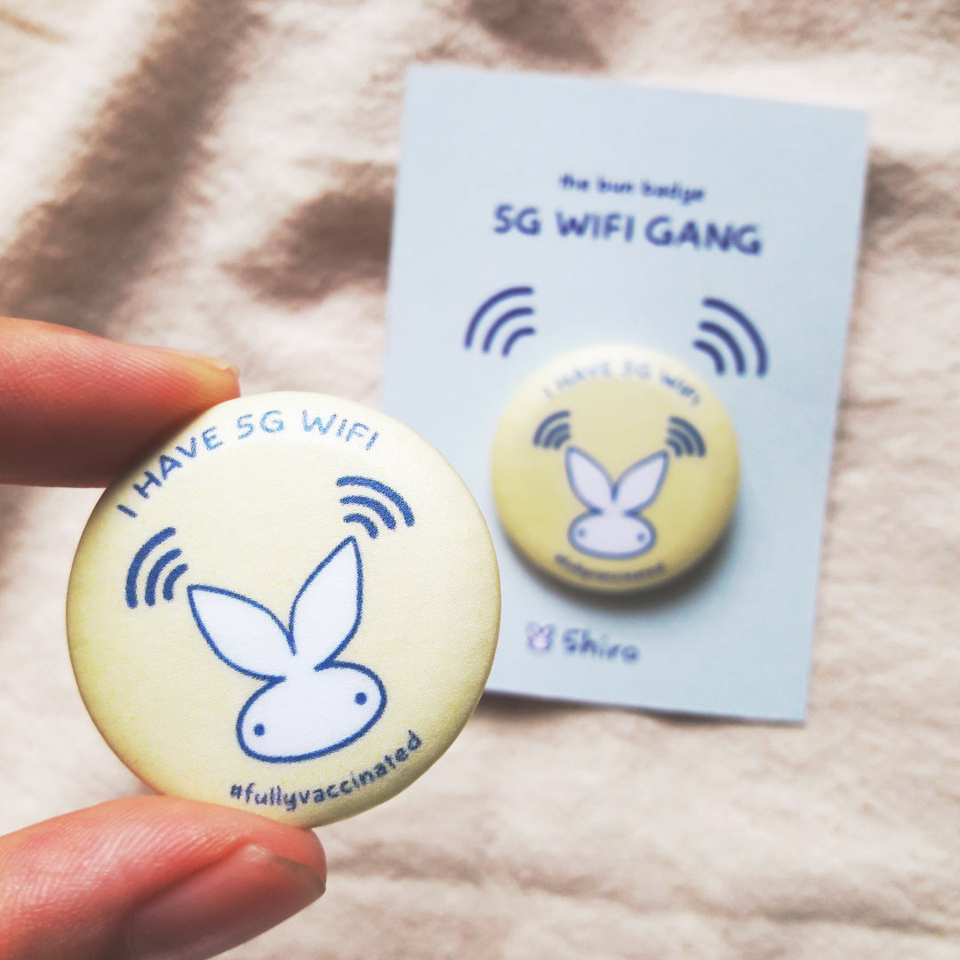 5G Wifi Bun Badge + Sticker Set