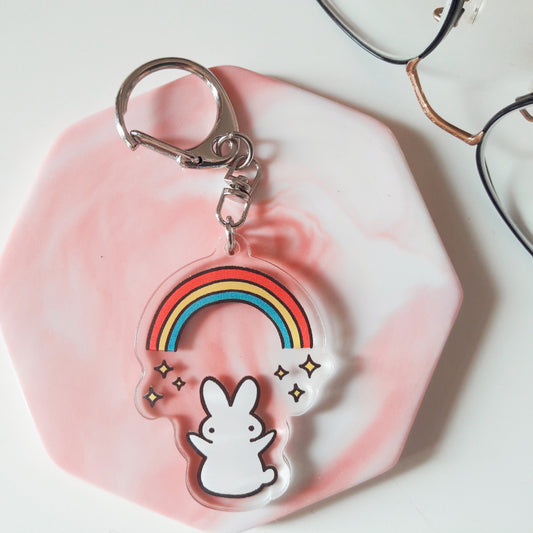 Rainbow Baby Bun Acrylic Keychain