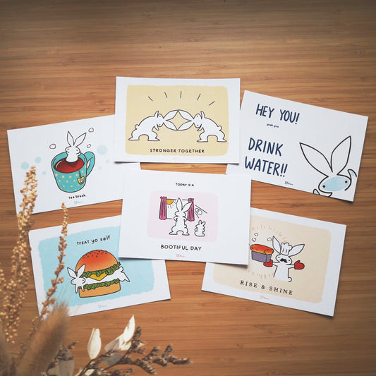 Self Care Bun Bun 2 Postcard Set