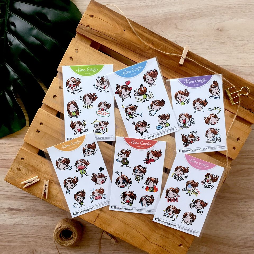 Kano Emoji Die-cut Sticker Sheets | Happy