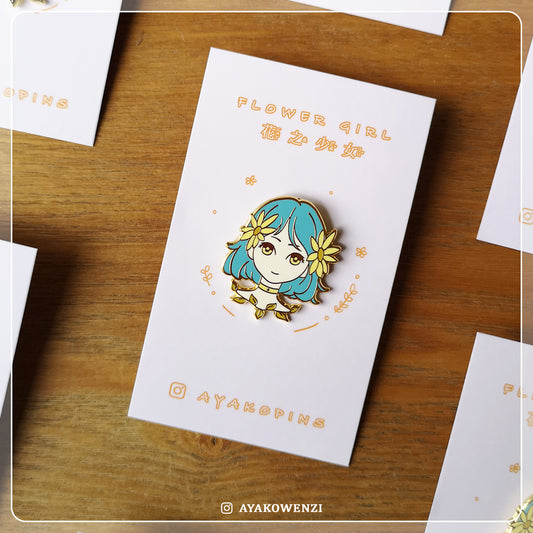 Sunflower Girl Enamel Pin