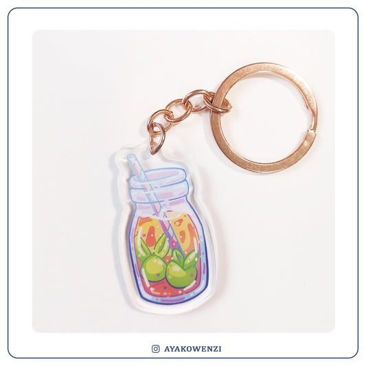 Flower Bottle Acrylic Keychain