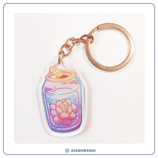 Flower Can Acrylic Keychain