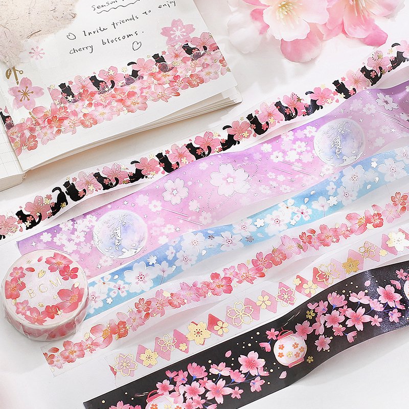 BGM Washi Tape | Cherry Blossoms and Playing Cards