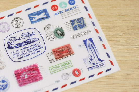 MU Craft Print-On Sticker - op no.130 Travel Stamps