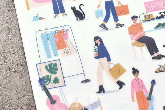 MU Craft Print-On Sticker - op no.137 Market