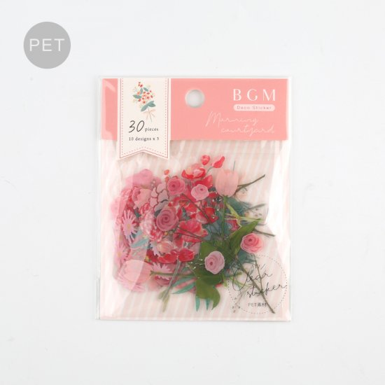 BGM Clear Sticker | Morning Courtyard Pink