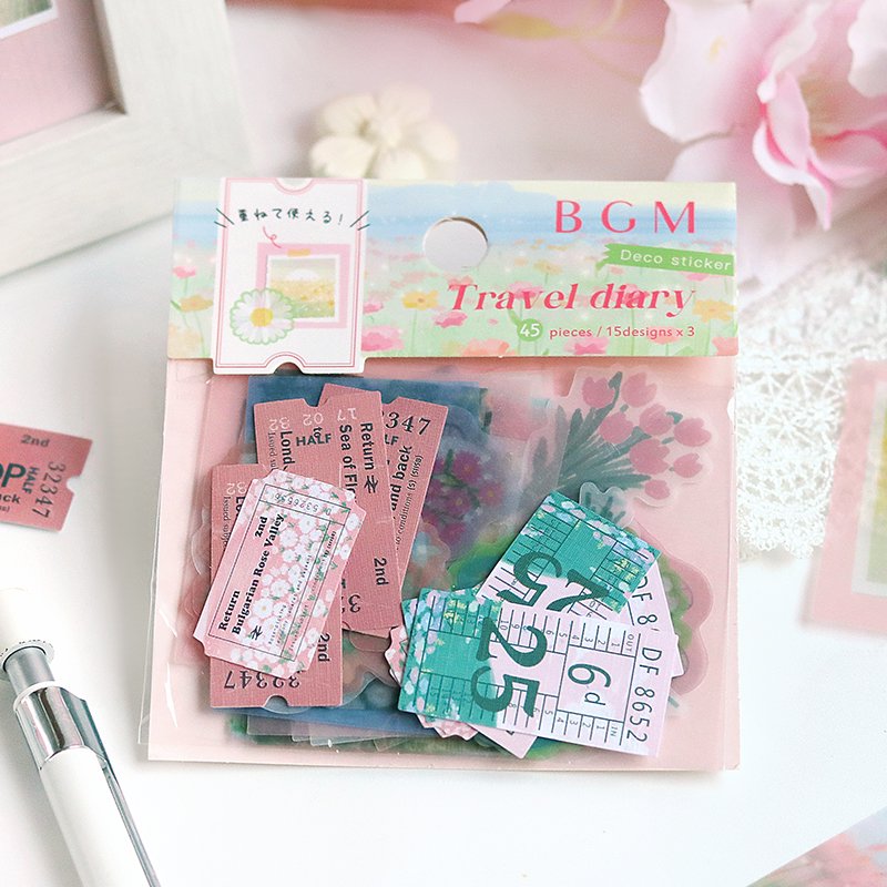 BGM Tracing Paper Seal | Travel Diary - Flower Field