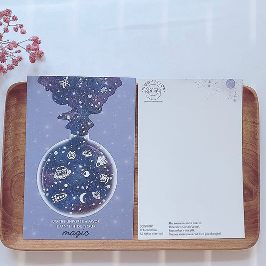 Bloomallow | Don't hide your magic motivational postcard