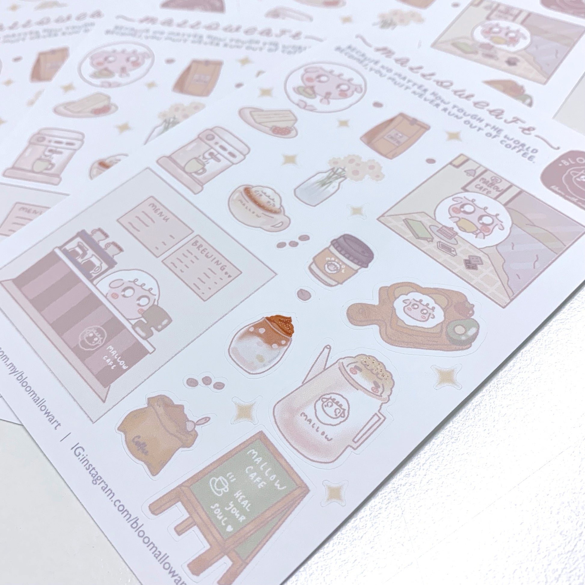Mallow The Rascal Stickers Bloomallow | Mallow Cafe Sticker – chub.my