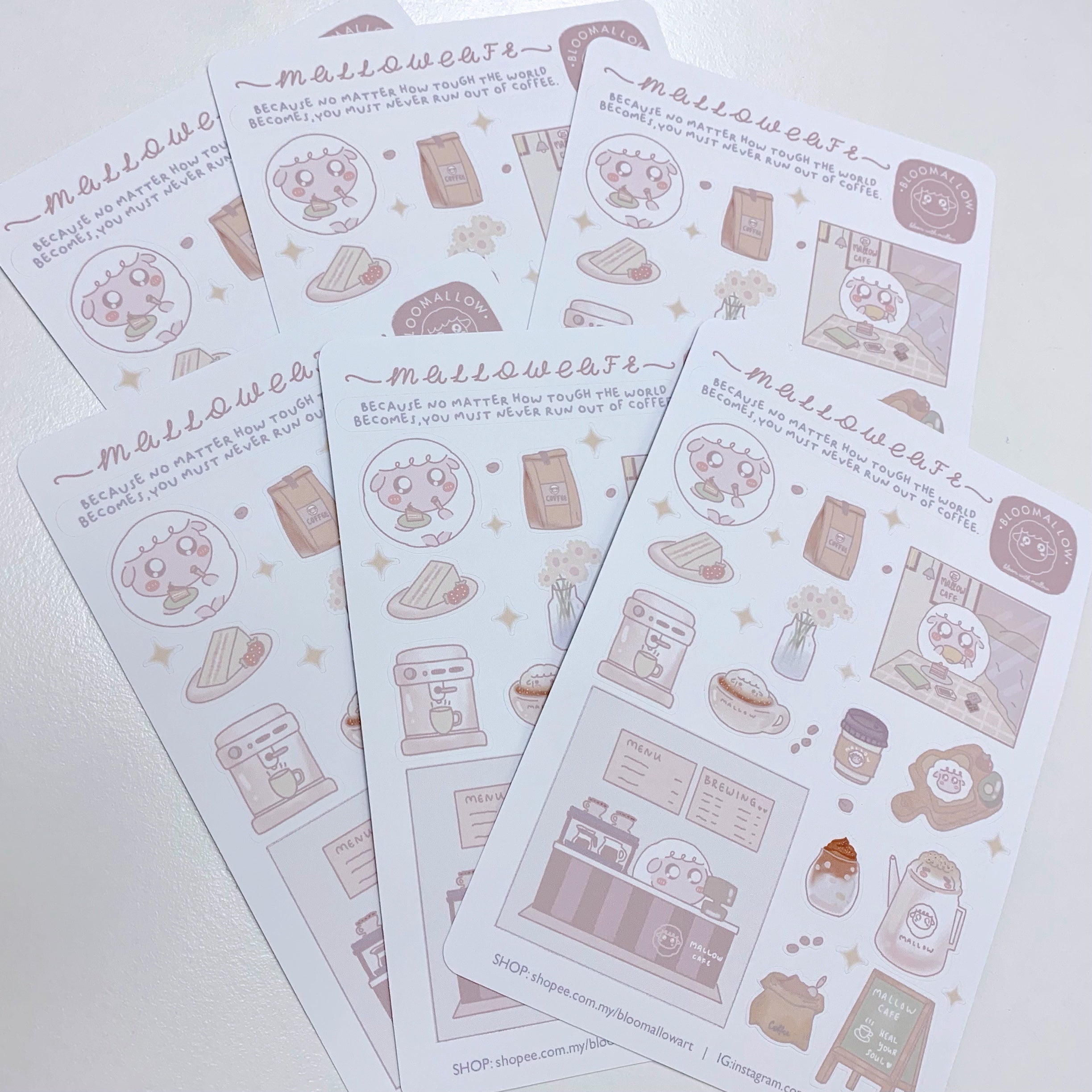 Mallow The Rascal Stickers Bloomallow | Mallow Cafe Sticker – chub.my