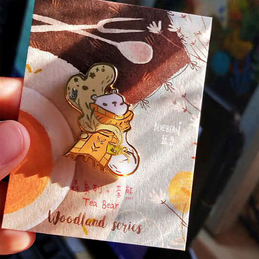 BlueBean Tea Bear Enamel Pin