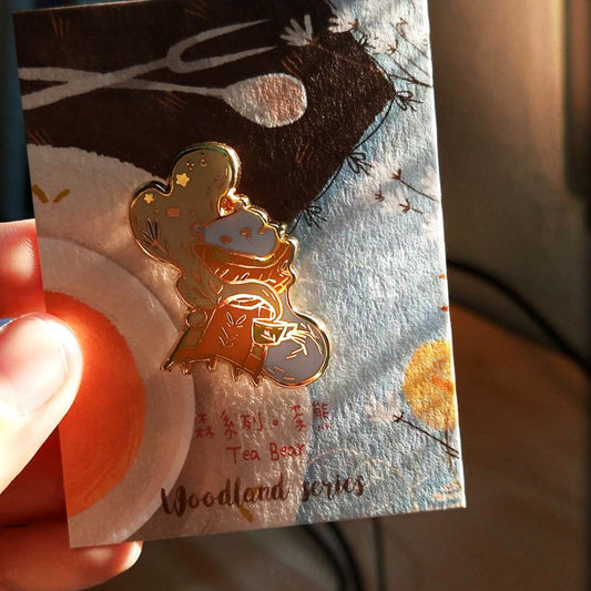 BlueBean Tea Bear Enamel Pin