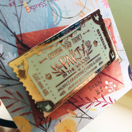 BlueBean Woodland Express Ticket Enamel Pin