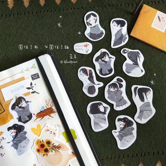 BlueBean Girls in Scarf Sticker Pack