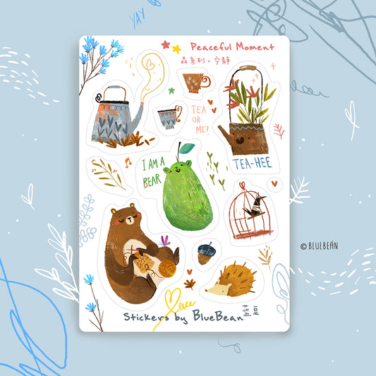 BlueBean Peaceful Moment Cute Sticker Sheet