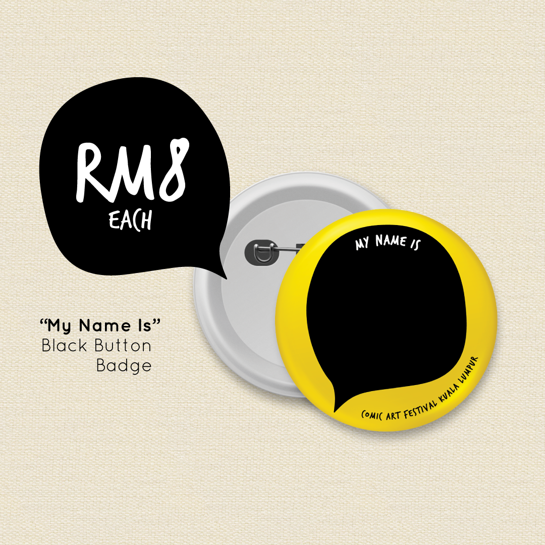 "My Name Is" Black Button Badge