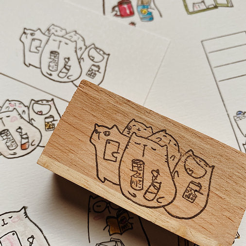 Catdoo rubber stamp - social happiness cats (CD2570604)