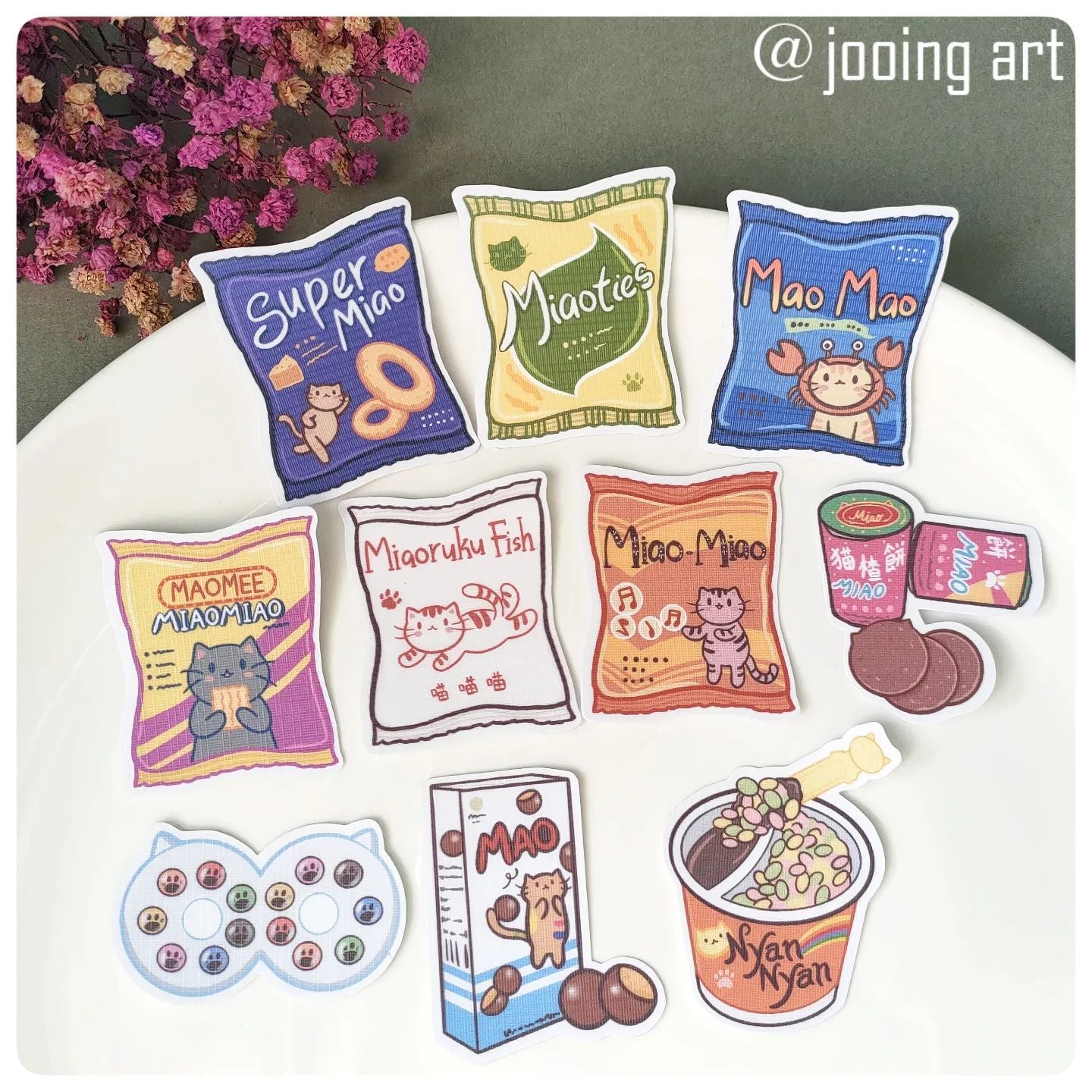 Cat Childhood Snack Stickers