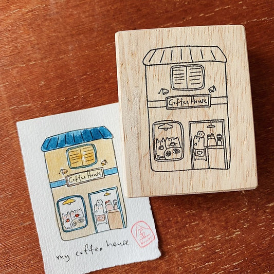Catdoo rubber stamp - Cat coffee house (CD3691329)