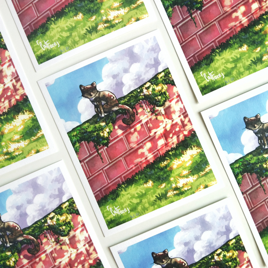 Cat in the Clouds Art Print