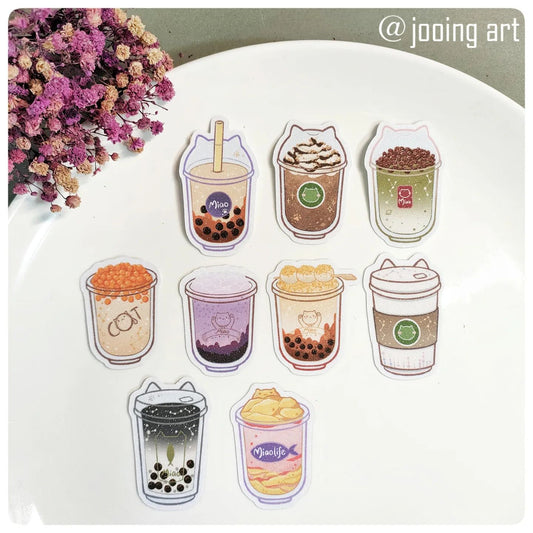 Cat Milk Tea Stickers