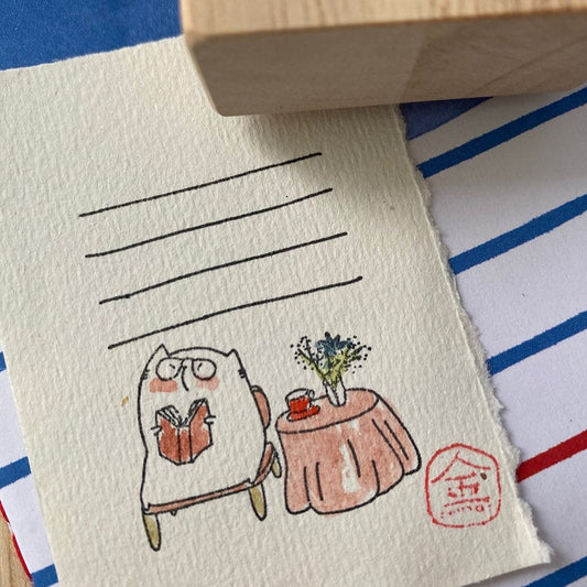 Catdoo rubber stamp - Coffee & Book label stamp (CD3691324)