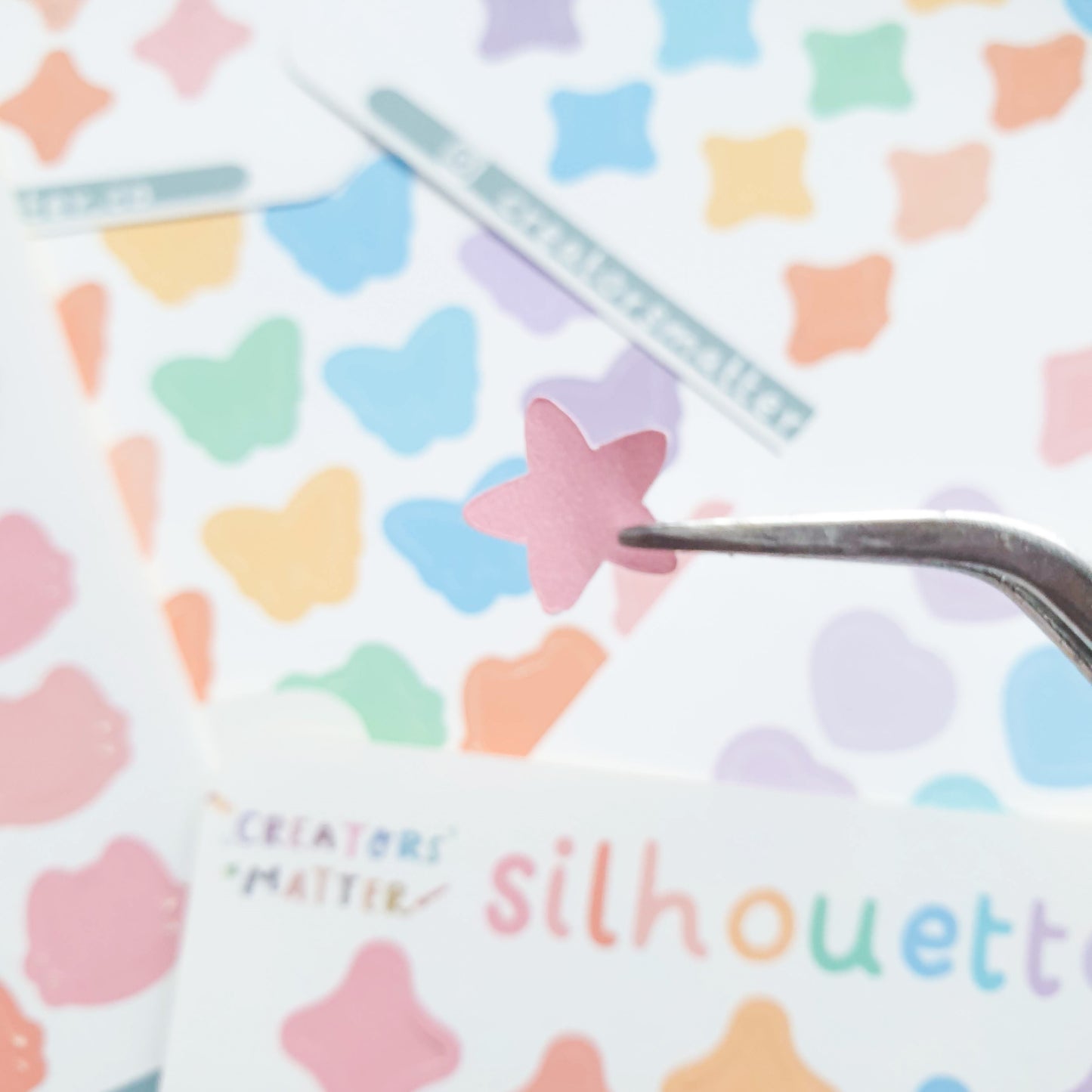 Silhouette (Flowers & Stars) Sticker Sheet