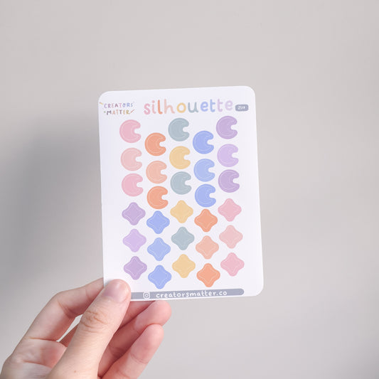 Silhouette (Moons & Stars) Sticker Sheet