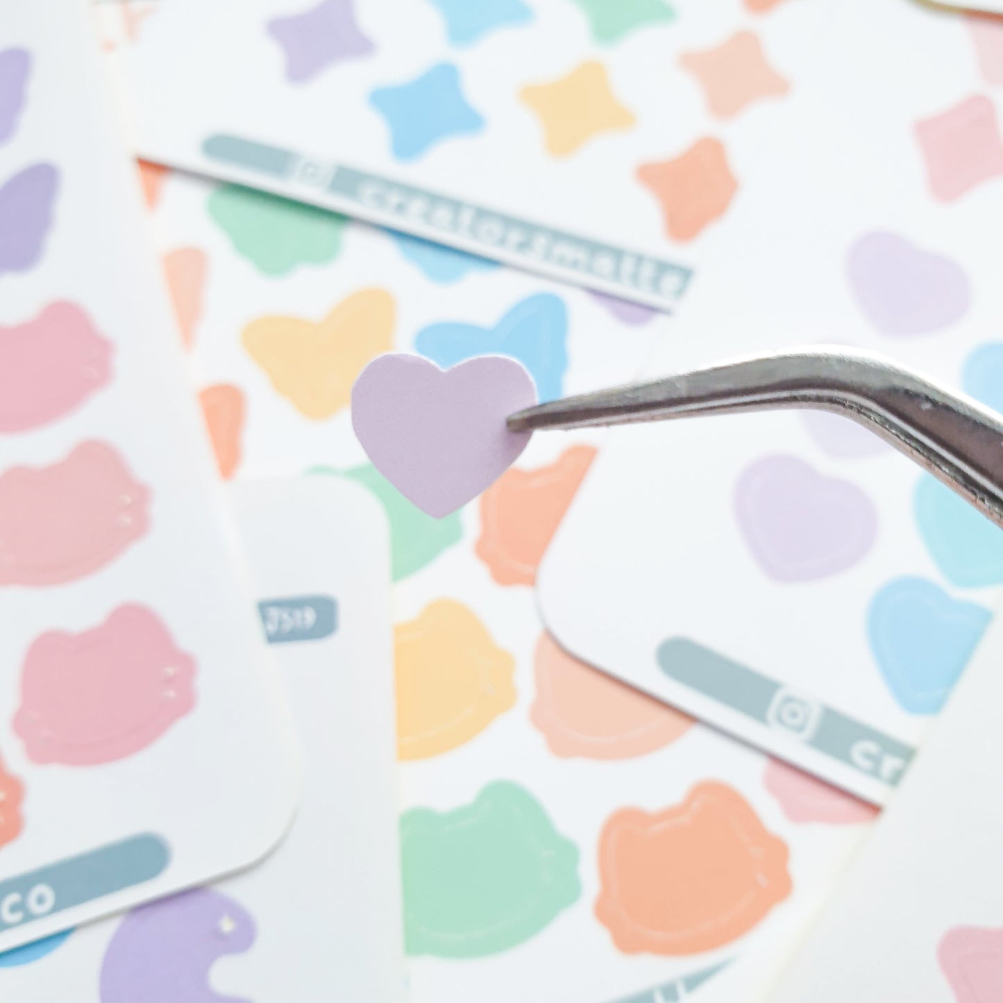 Silhouette (Sparkles & Hearts) Sticker Sheet