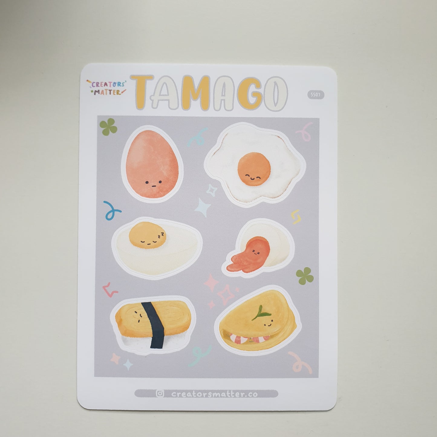 Tamago (with face) Sticker Sheet
